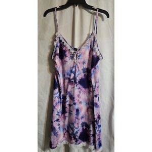 Women's Jenize sleeveless nightgown Purple Tie Dye print